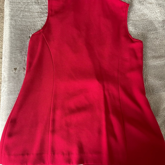 Classy red button up blouse. David Hollis. - Picture 2 of 3